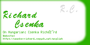 richard csenka business card